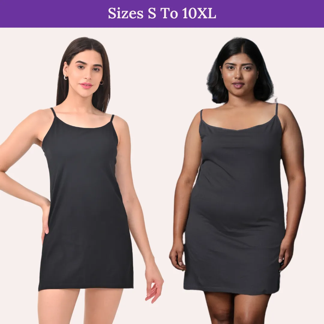 Inner Slip For Kurtis & Kurtas | Adjustable Straps | Front Round Neckline | Side Slits For Easy Movement | Pack Of 2 - Image 7