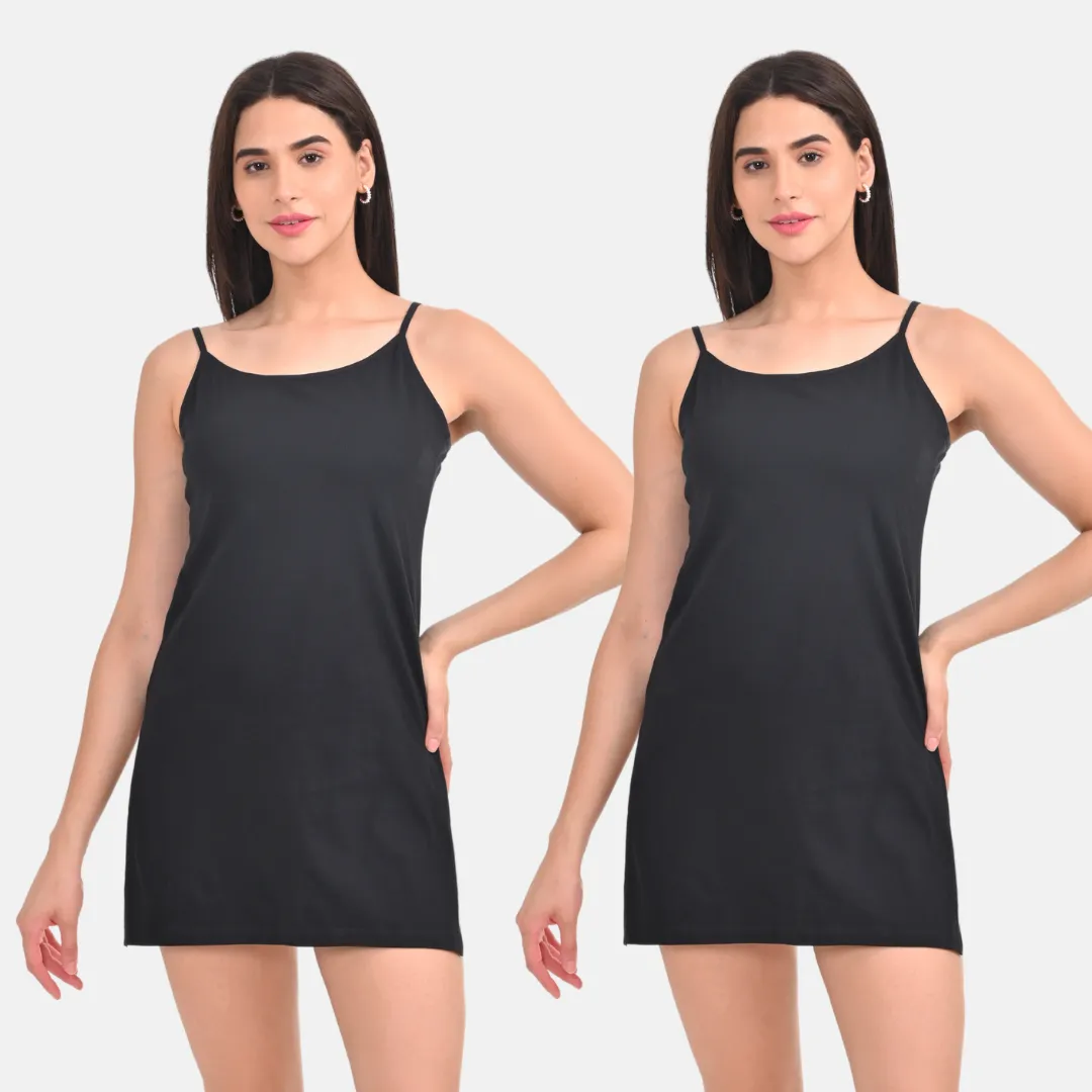Inner Slip For Kurtis & Kurtas | Adjustable Straps | Front Round Neckline | Side Slits For Easy Movement | Pack Of 2 - Image 8
