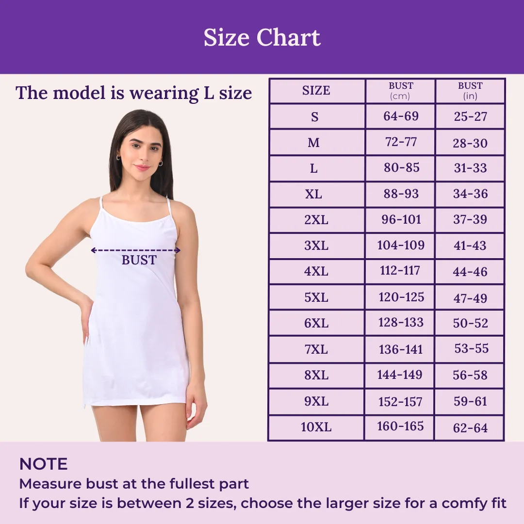 Inner Slip For Kurtis & Kurtas | Adjustable Straps | Front Round Neckline | Side Slits For Easy Movement | Pack Of 3 - Image 3