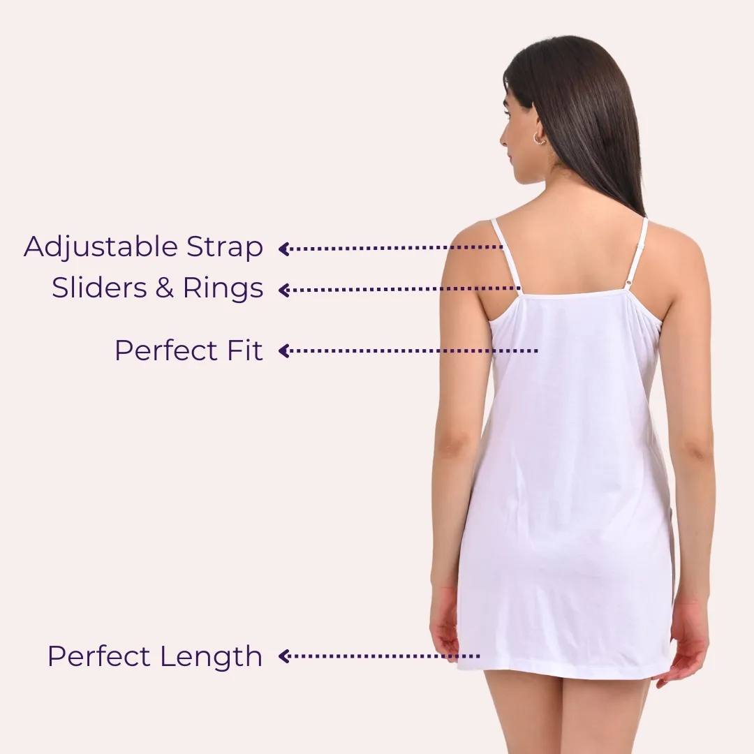 Inner Slip For Kurtis & Kurtas | Adjustable Straps | Front Round Neckline | Side Slits For Easy Movement | Pack Of 3 - Image 6