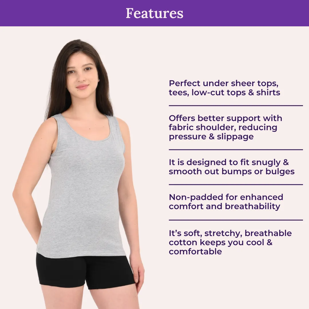 Inner Tank Top | Wide Fabric Shoulder | Round Neckline | Offers Full Coverage - Image 4