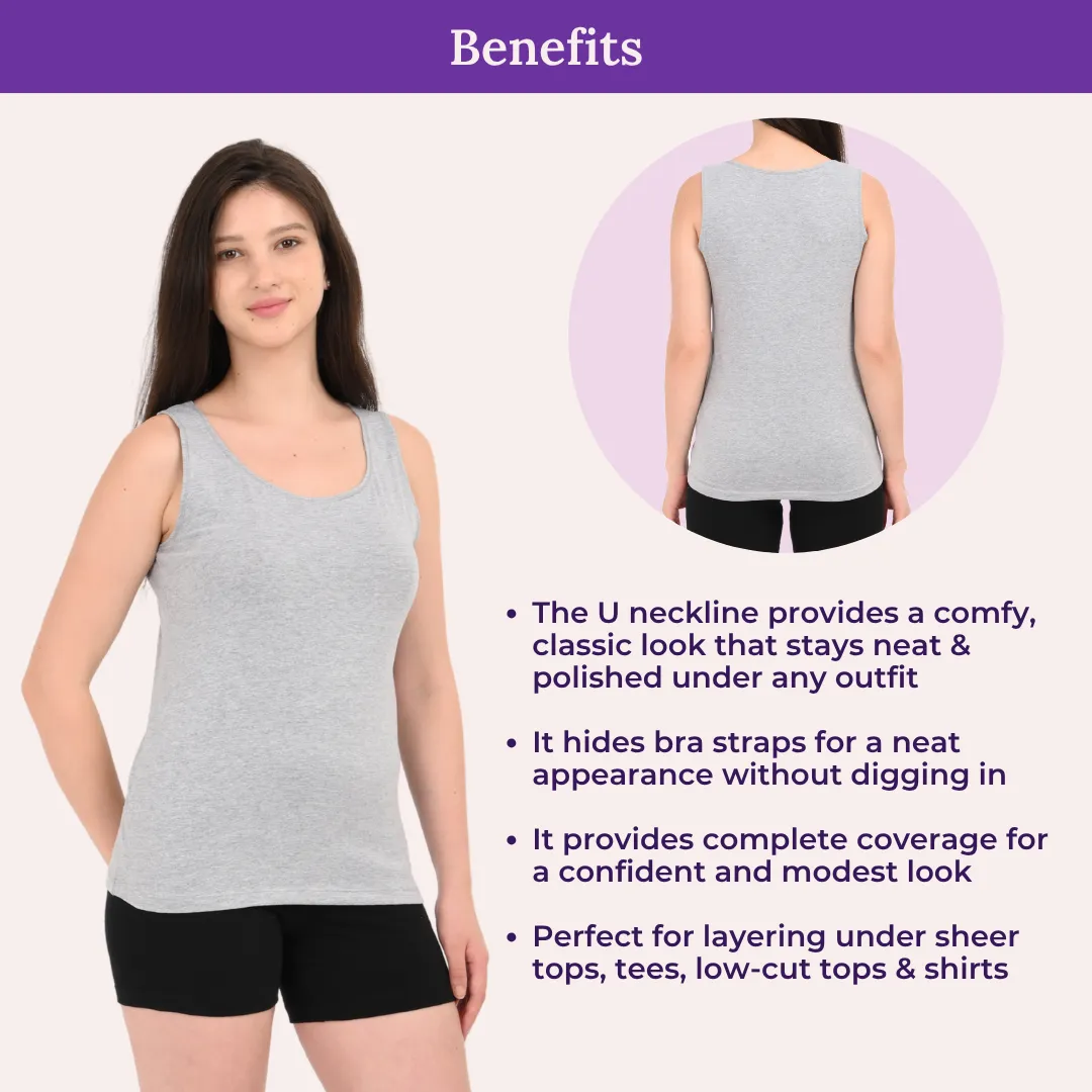 Inner Tank Top | Wide Fabric Shoulder | Round Neckline | Offers Full Coverage - Image 5