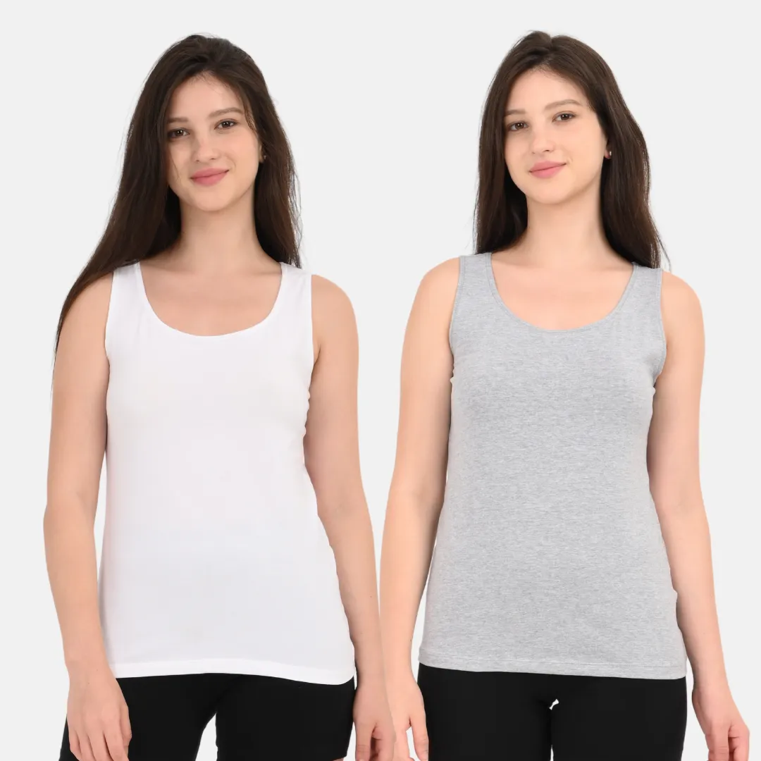 Inner Tank Top | Wide Fabric Shoulder | Round Neckline | Offers Full Coverage | Pack Of 2 - Image 8