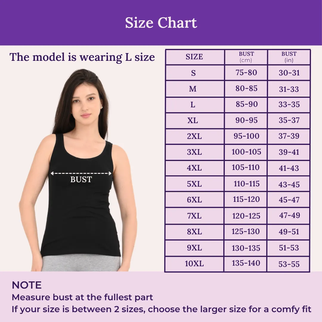 Inner Tank Top | Wide Fabric Shoulder | Round Neckline | Offers Full Coverage | Pack Of 3 - Image 3