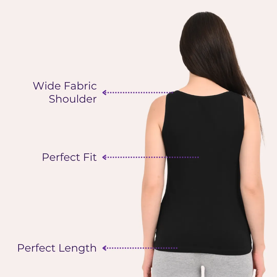 Inner Tank Top | Wide Fabric Shoulder | Round Neckline | Offers Full Coverage | Pack Of 3 - Image 6