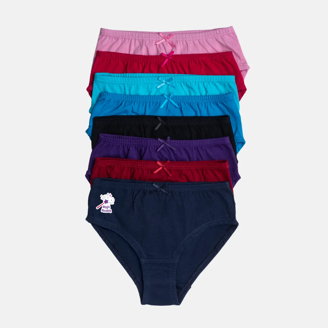 Power Of Choice Kids Panties | Free DIY Iron On Stickers | No Exposed Elastic | Full Hip Coverage | 7 Pack