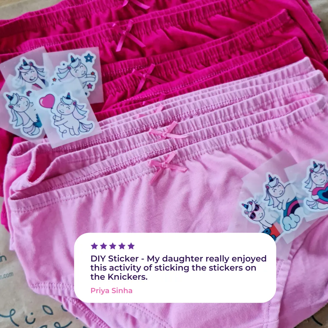 Power Of Choice Kids Panties | Free DIY Iron On Stickers | No Exposed Elastic | Full Hip Coverage | 7 Pack - Image 6