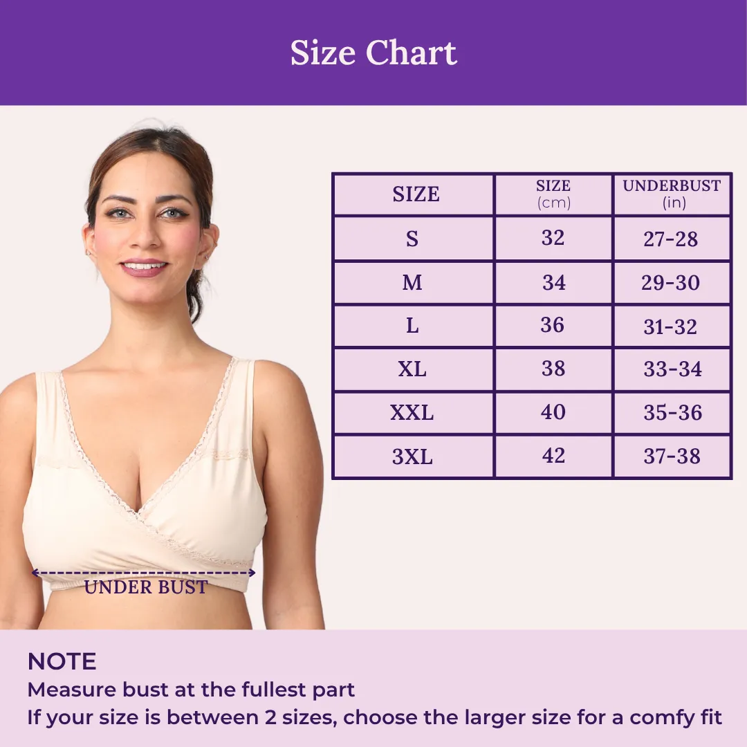 Leakproof Nursing Bra | Baby-Safe Design | Pull-Over Neckline | Non Padded & Non Wired | Ideal For Nights & Lounging - Image 3