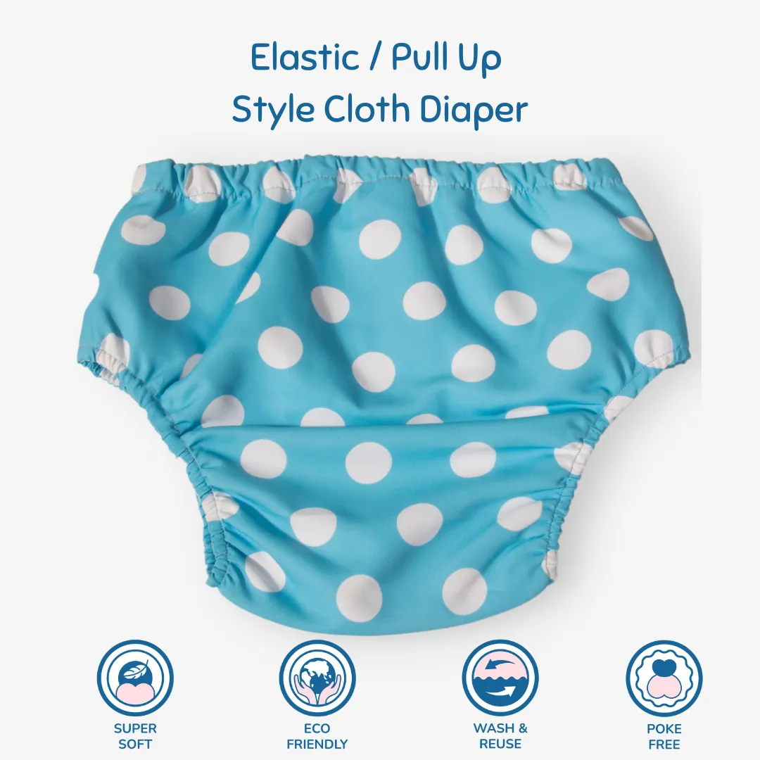 Fabric Diaper | Polka Love | Elastic Waist | Pull Up/Underwear Style | With 2 Diaper Pads Free - Image 3