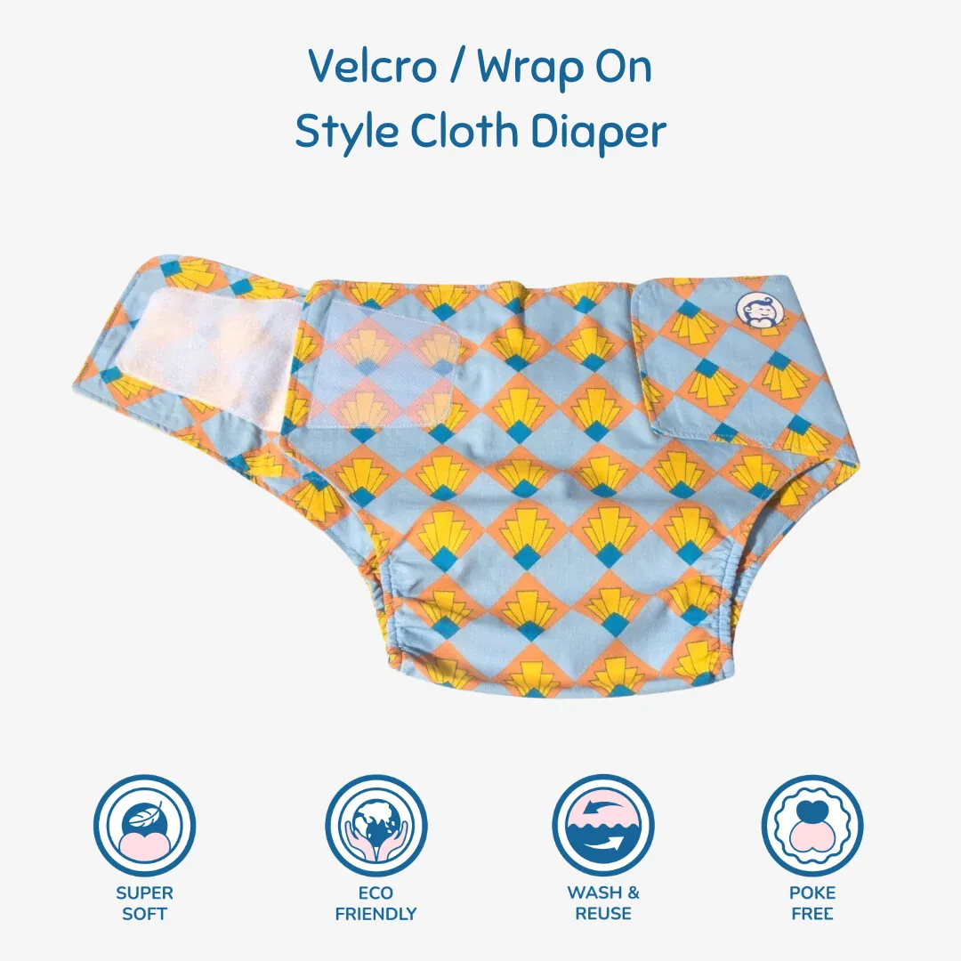 Cloth Diaper | Shell Blitz | Velcro Closure | Wrap On Style | With 2 Diaper Pads Free - Image 3