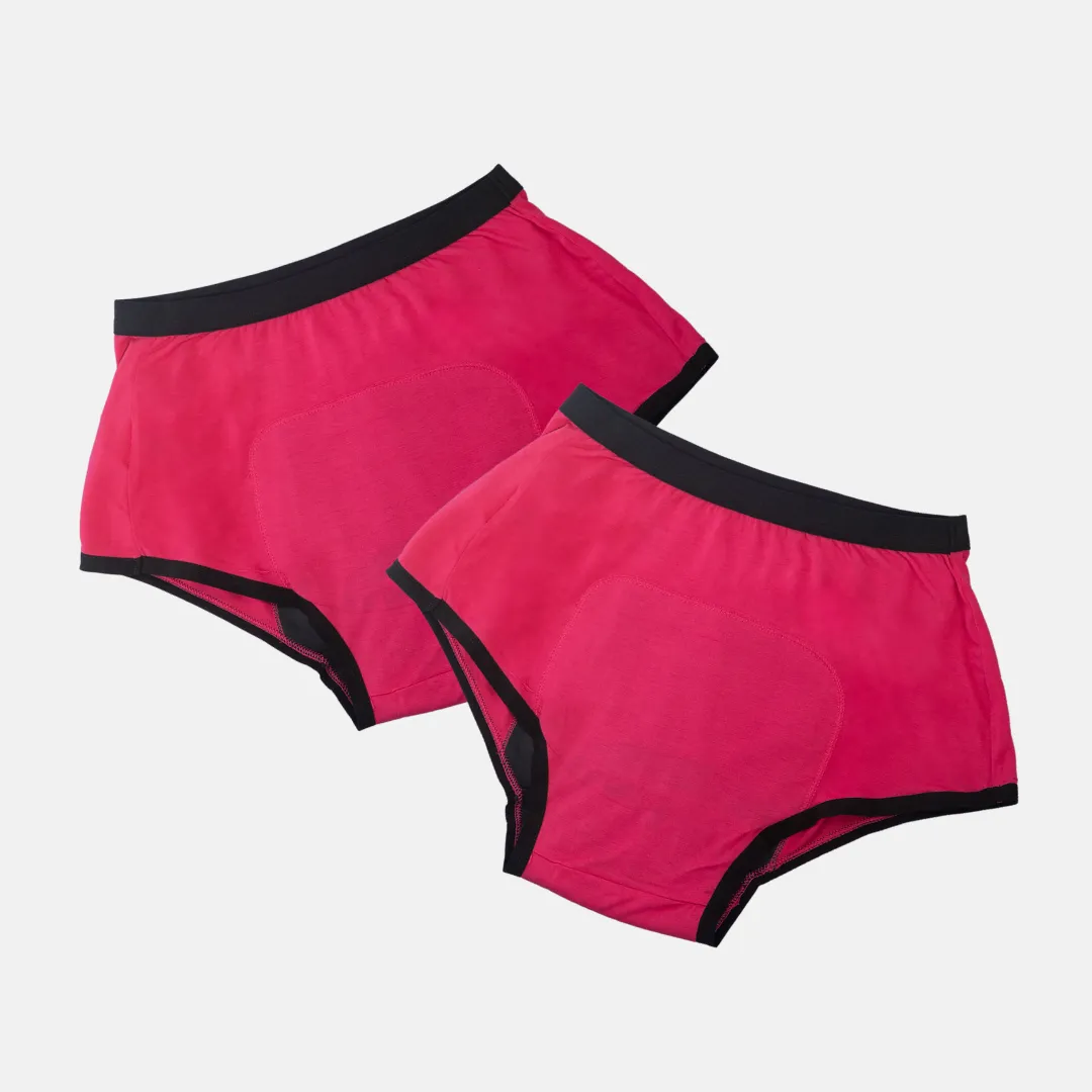 Teen Modal Period Panties | Boxer Fit For Heavy Flow | Prevents Front, Back & Inner Thigh Stains | 2 Pack - Image 15