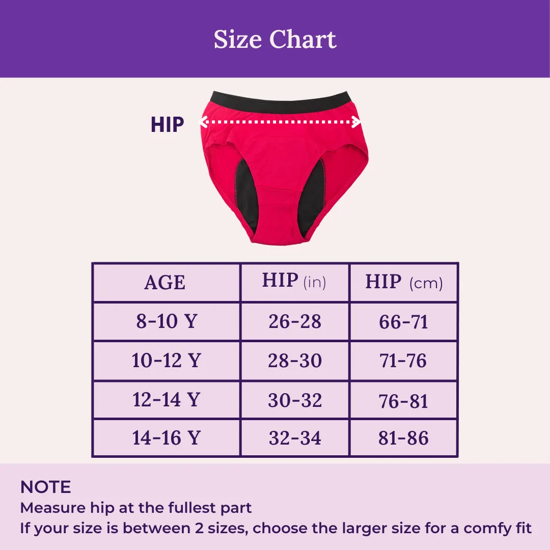 Teen Modal  Period Panties | Hipster Fit | Prevents Front & Back Stains | 2 Pack - Image 3