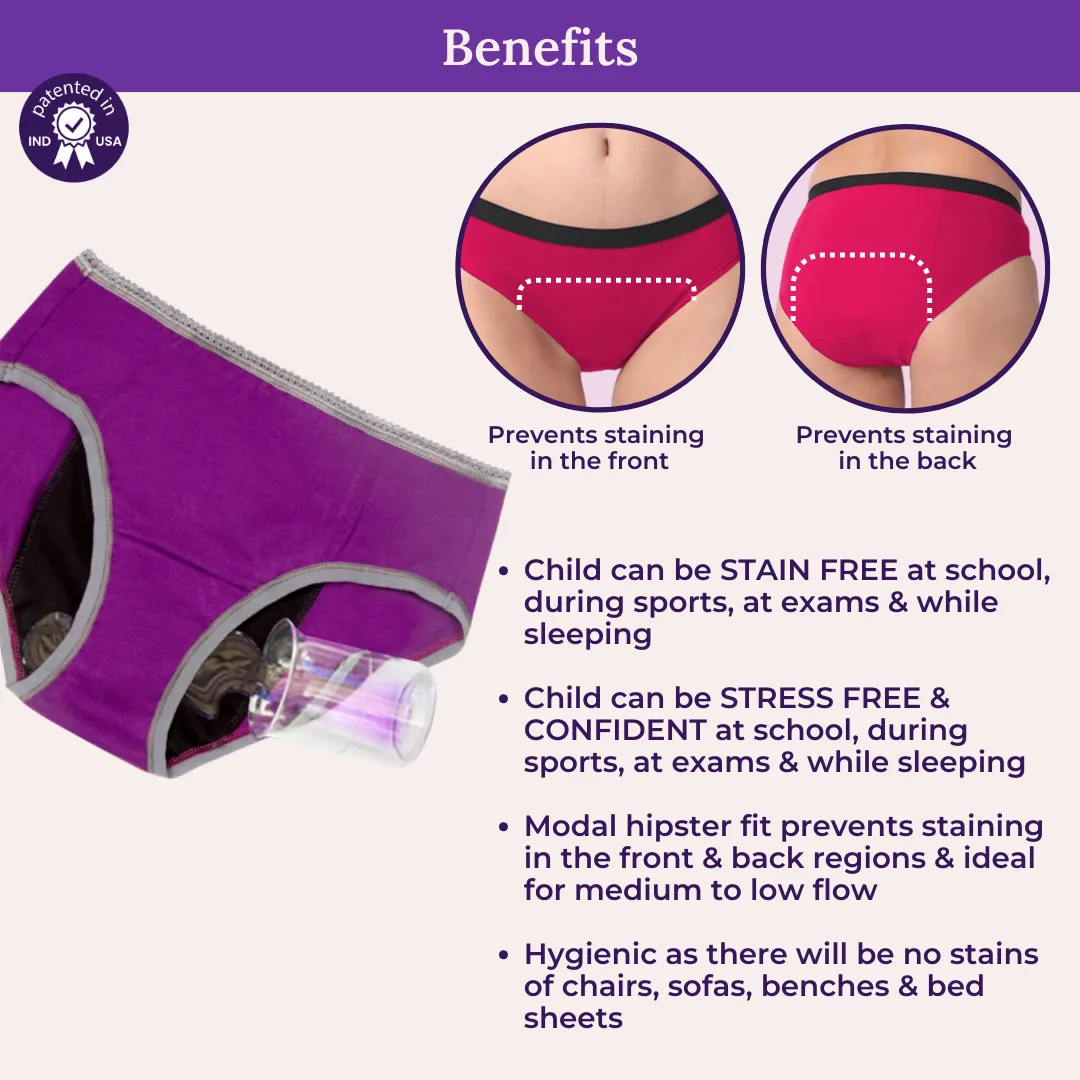 Teen Modal  Period Panties | Hipster Fit | Prevents Front & Back Stains | 2 Pack - Image 4