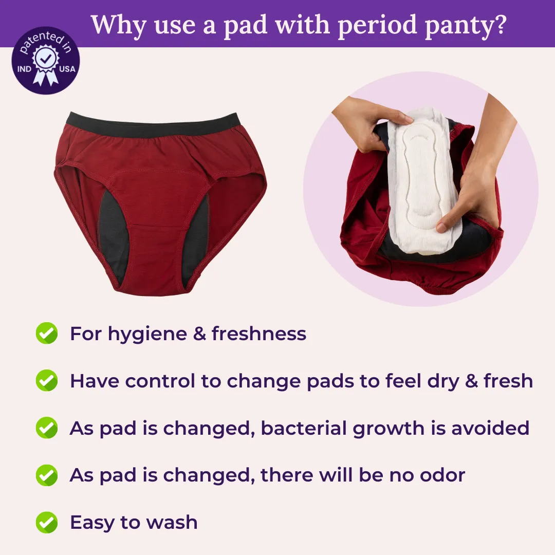 Modal Reusable Period Panties | Hipster Fit | Prevents Front & Back Stains | 2 Pack - Image 8