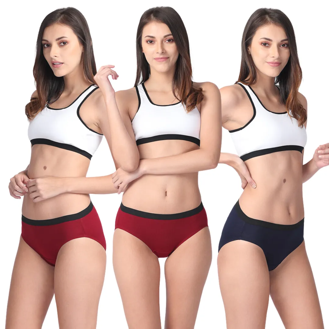 Micro Modal Underwear For Women | Mid Waist | Full Hip Coverage | Soft Waist Elastic | 3X Softer Than Cotton | Stretchy & Flexible | Moisture Wicking | Prevents Odour | 3 Pack - Image 6