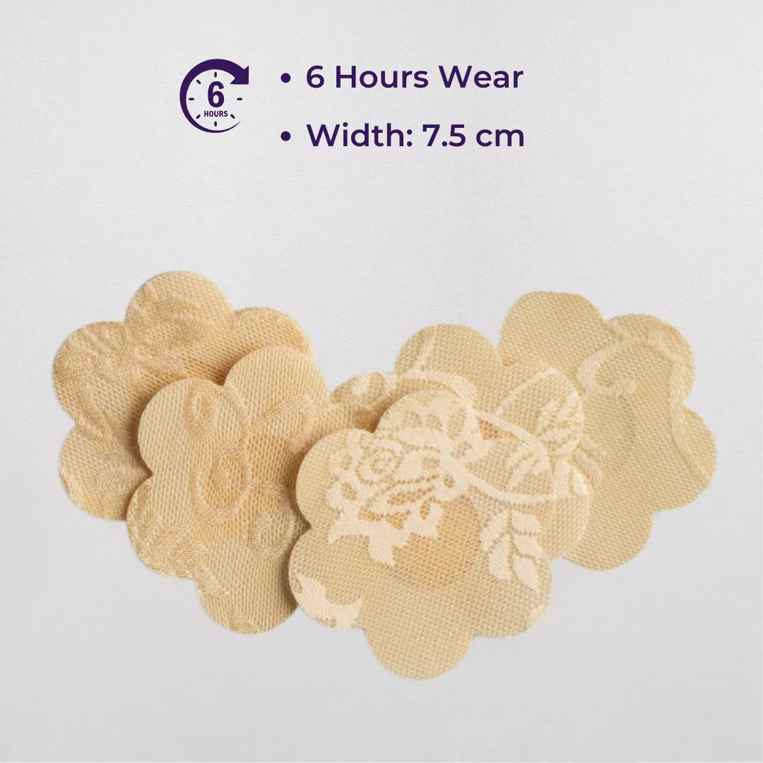 Nipple Pasties For Women | Breathable | Secure Hold | Full Nipple Coverage | Sweat & Waterproof | Pack Of 5 Pairs - Image 4