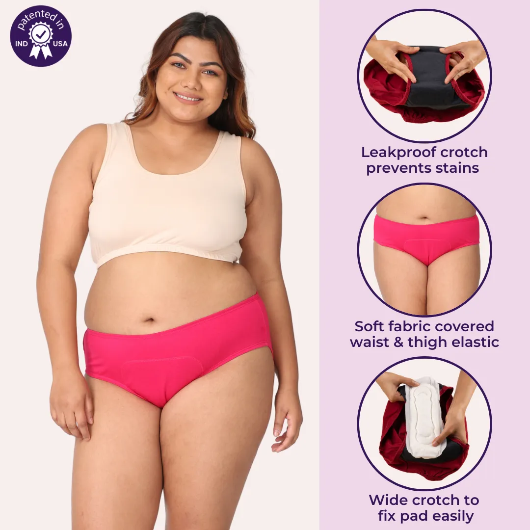 Curvy Women Period Panties For Stain Free Period | Hipster Fit | Leak Proof | Use with Pad For Hygiene | Prevents Front & Back Stains - Image 2