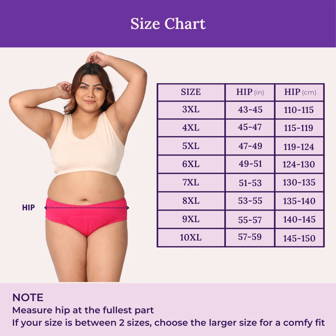 Curvy Women Period Panties For Stain Free Period | Hipster Fit | Leak Proof | Use with Pad For Hygiene | Prevents Front & Back Stains - Image 3