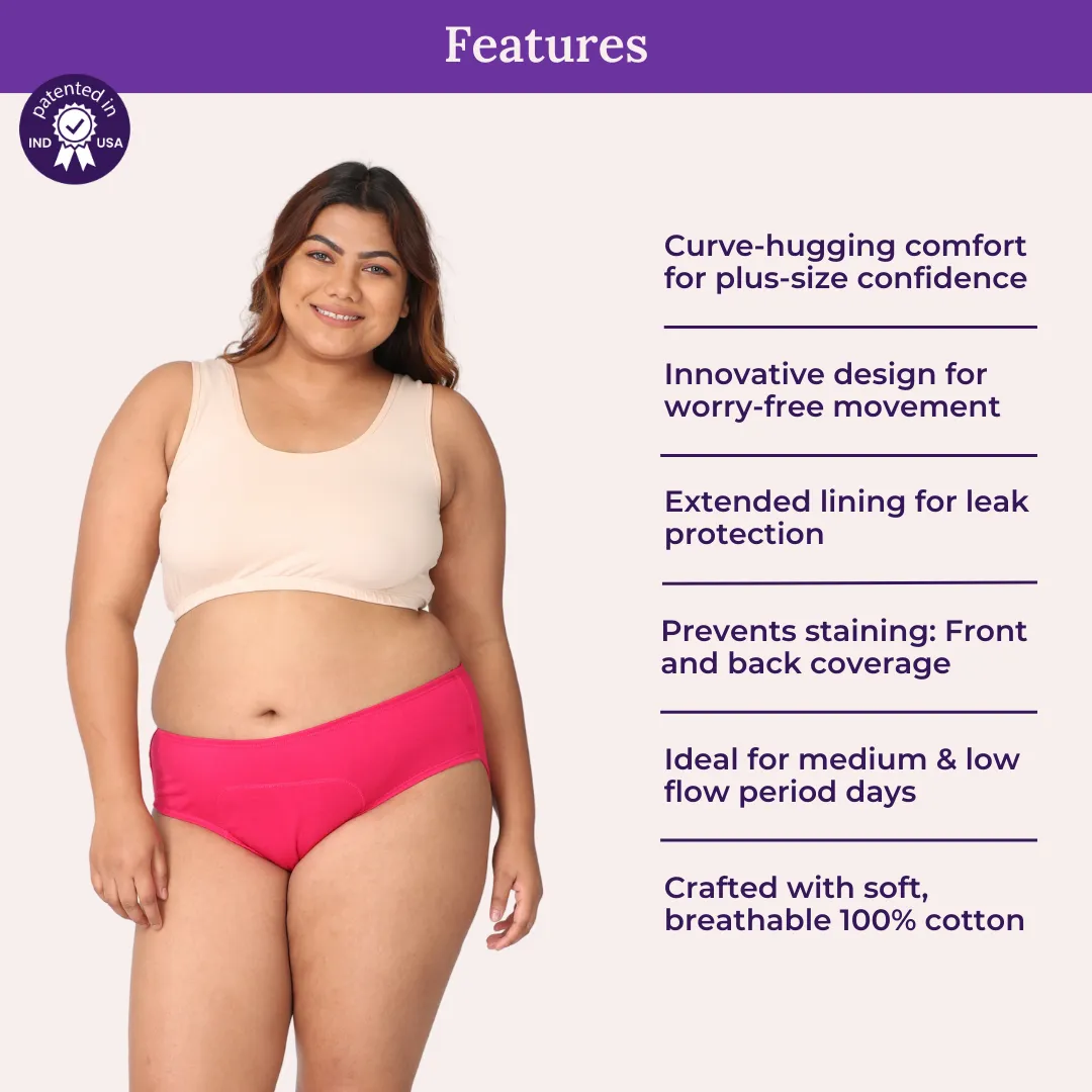 Curvy Women Period Panties For Stain Free Period | Hipster Fit | Leak Proof | Use with Pad For Hygiene | Prevents Front & Back Stains - Image 4