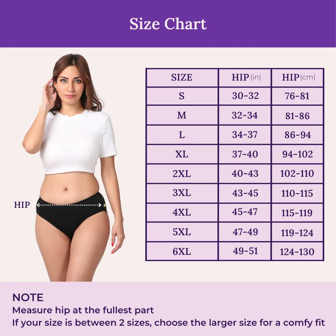 Incontinence Panties | Mid Waist | Leakproof Crotch | Holds Leaks Up To 25ml | Full Hip & Back Coverage | Pack Of 2 - Image 3