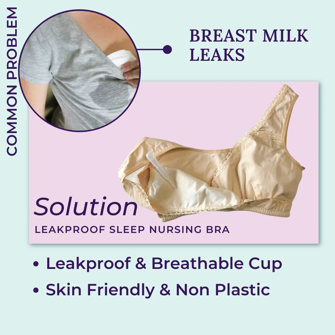 Leakproof Nursing Bra | Baby-Safe Design | Pull-Over Neckline | Non Padded & Non Wired | Ideal For Nights & Lounging| 2-Pack - Image 5