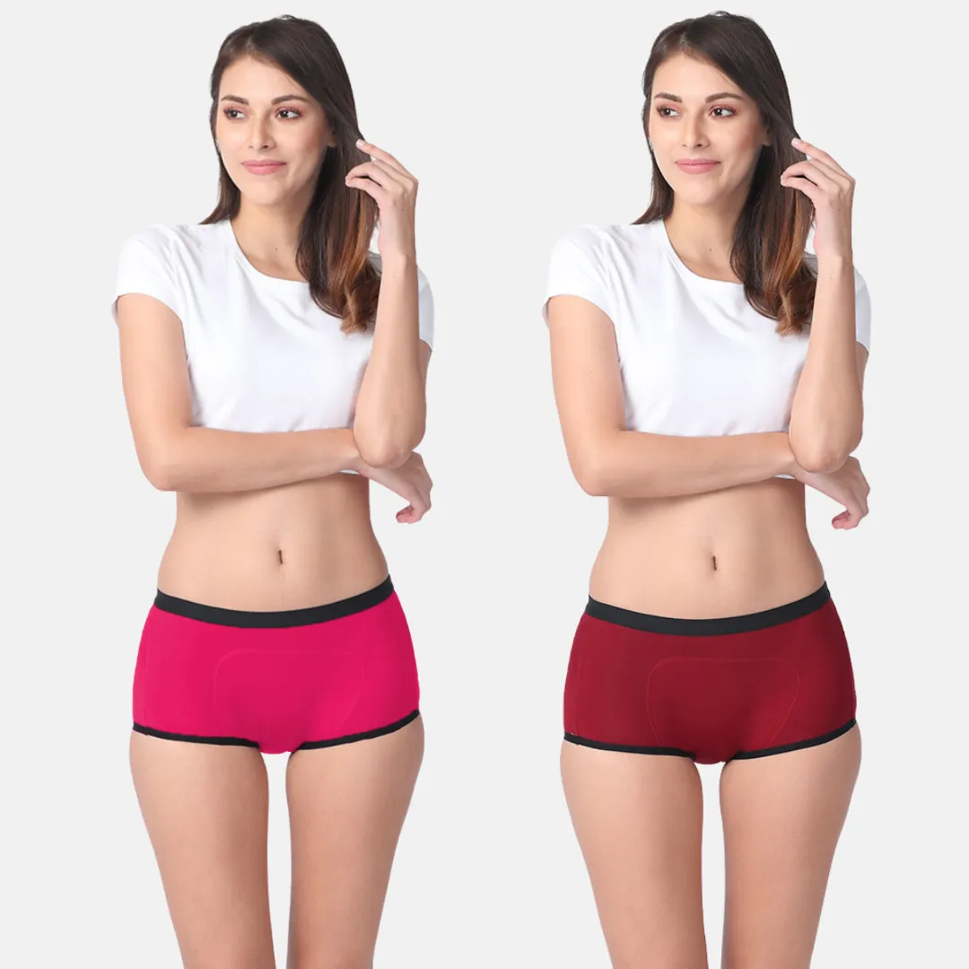 Modal Period Panty For Heavy Flow | Boxer Fit | Prevents Front, Back & Inner Thigh Stains | 2 Pack - Image 13