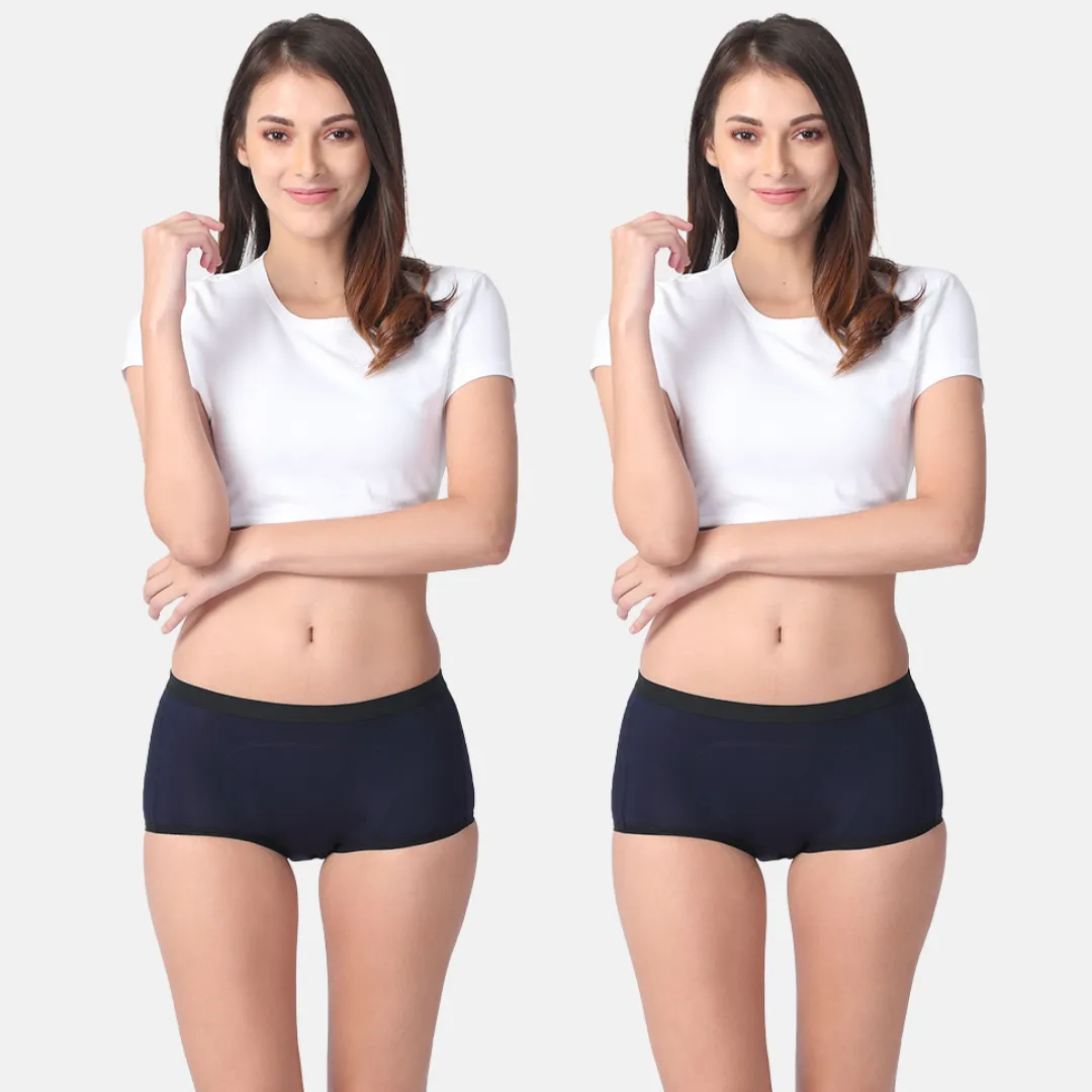 Modal Period Panty For Heavy Flow | Boxer Fit | Prevents Front, Back & Inner Thigh Stains | 2 Pack - Image 15