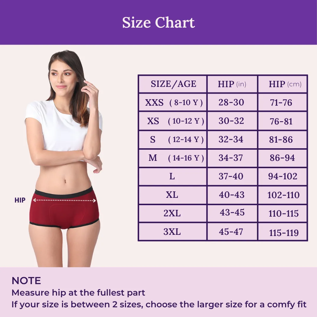 Modal Period Panty For Heavy Flow | Boxer Fit | Prevents Front, Back & Inner Thigh Stains | 2 Pack - Image 3