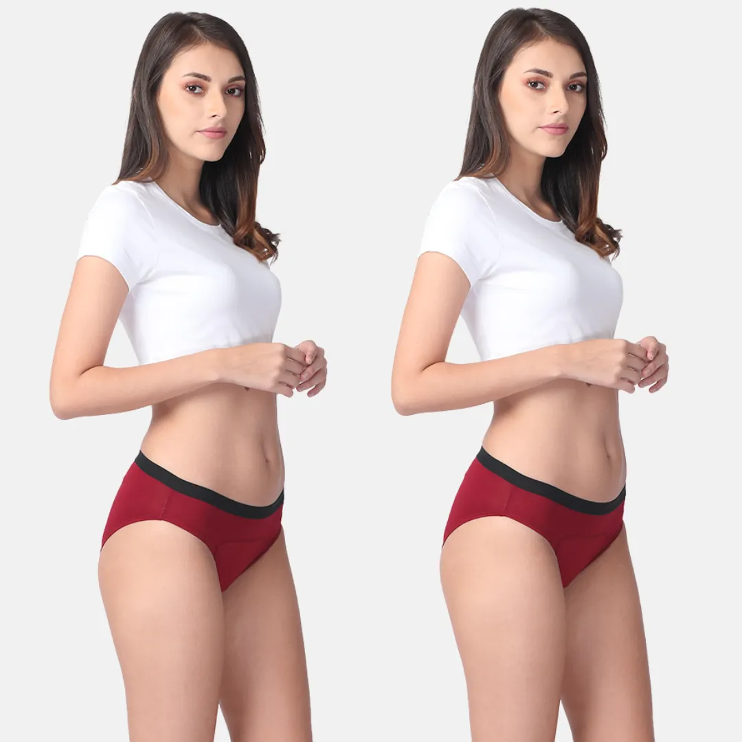 Modal Reusable Period Panties | Hipster Fit | Prevents Front & Back Stains | 2 Pack - Image 12