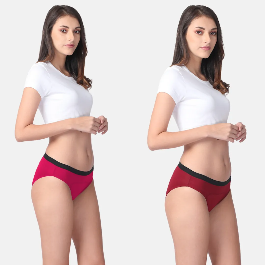 Modal Reusable Period Panties | Hipster Fit | Prevents Front & Back Stains | 2 Pack - Image 14