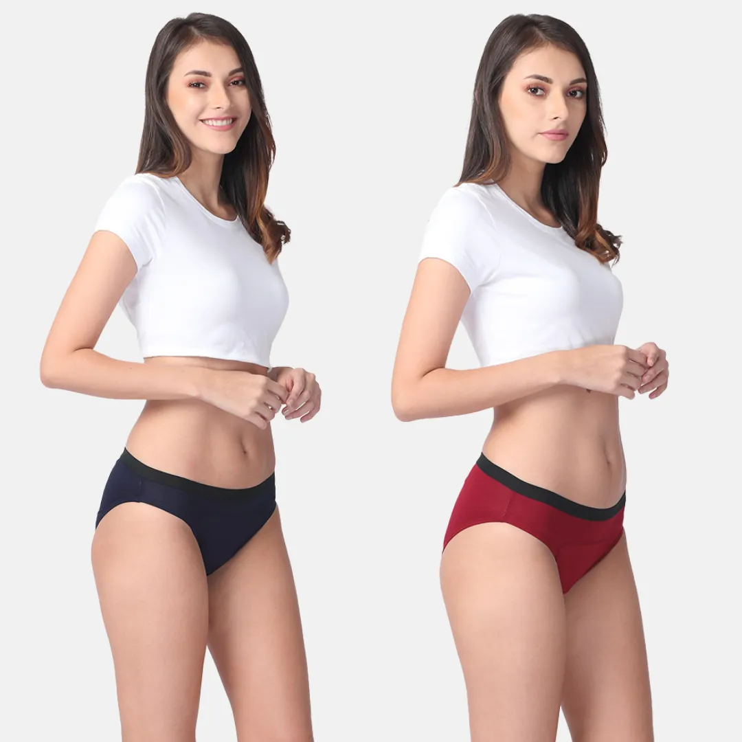 Modal Reusable Period Panties | Hipster Fit | Prevents Front & Back Stains | 2 Pack - Image 15