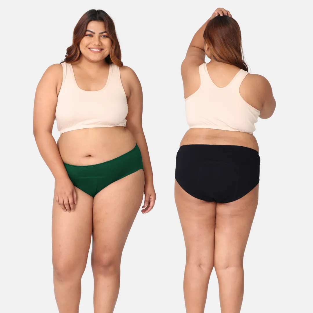 Curvy Women Period Panties For Stain Free Period | Hipster Fit | Leak Proof | Use with Pad For Hygiene | Prevents Front & Back Stains | 2 Pack - Image 12