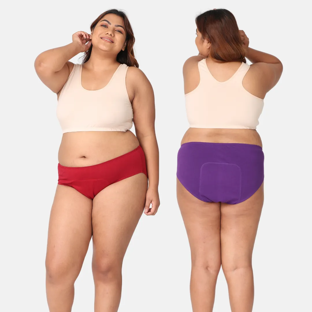 Curvy Women Period Panties For Stain Free Period | Hipster Fit | Leak Proof | Use with Pad For Hygiene | Prevents Front & Back Stains | 2 Pack - Image 16