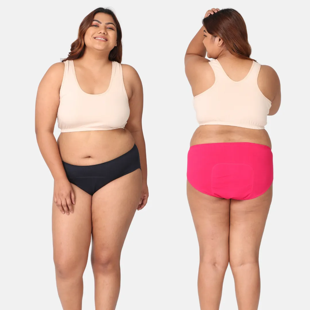 Curvy Women Period Panties For Stain Free Period | Hipster Fit | Leak Proof | Use with Pad For Hygiene | Prevents Front & Back Stains | 2 Pack - Image 17