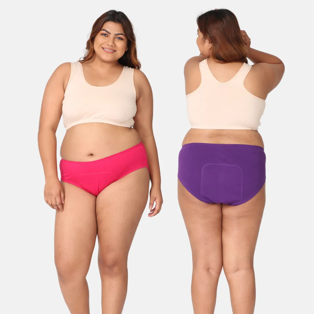 Curvy Women Period Panties For Stain Free Period | Hipster Fit | Leak Proof | Use with Pad For Hygiene | Prevents Front & Back Stains | 2 Pack - Image 18
