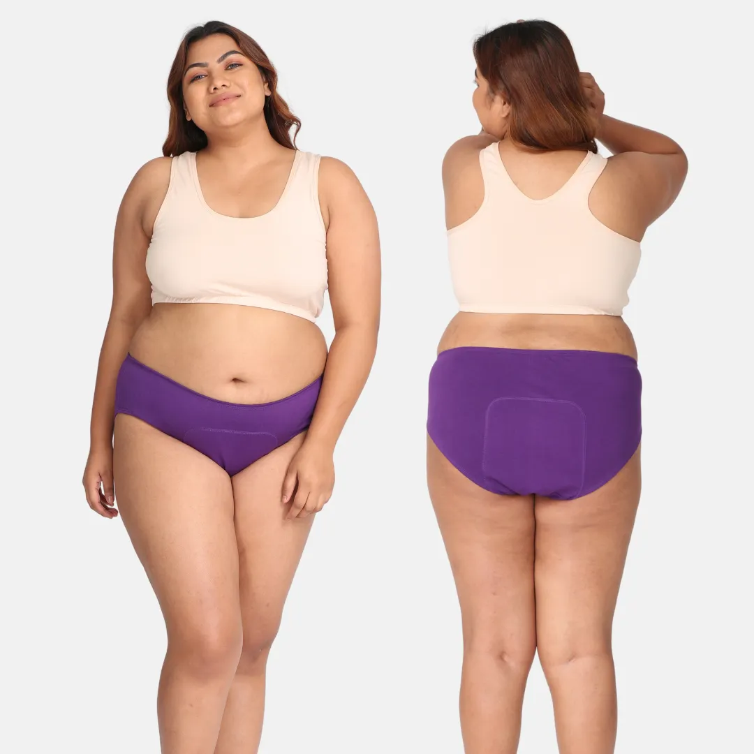 Curvy Women Period Panties For Stain Free Period | Hipster Fit | Leak Proof | Use with Pad For Hygiene | Prevents Front & Back Stains | 2 Pack - Image 19