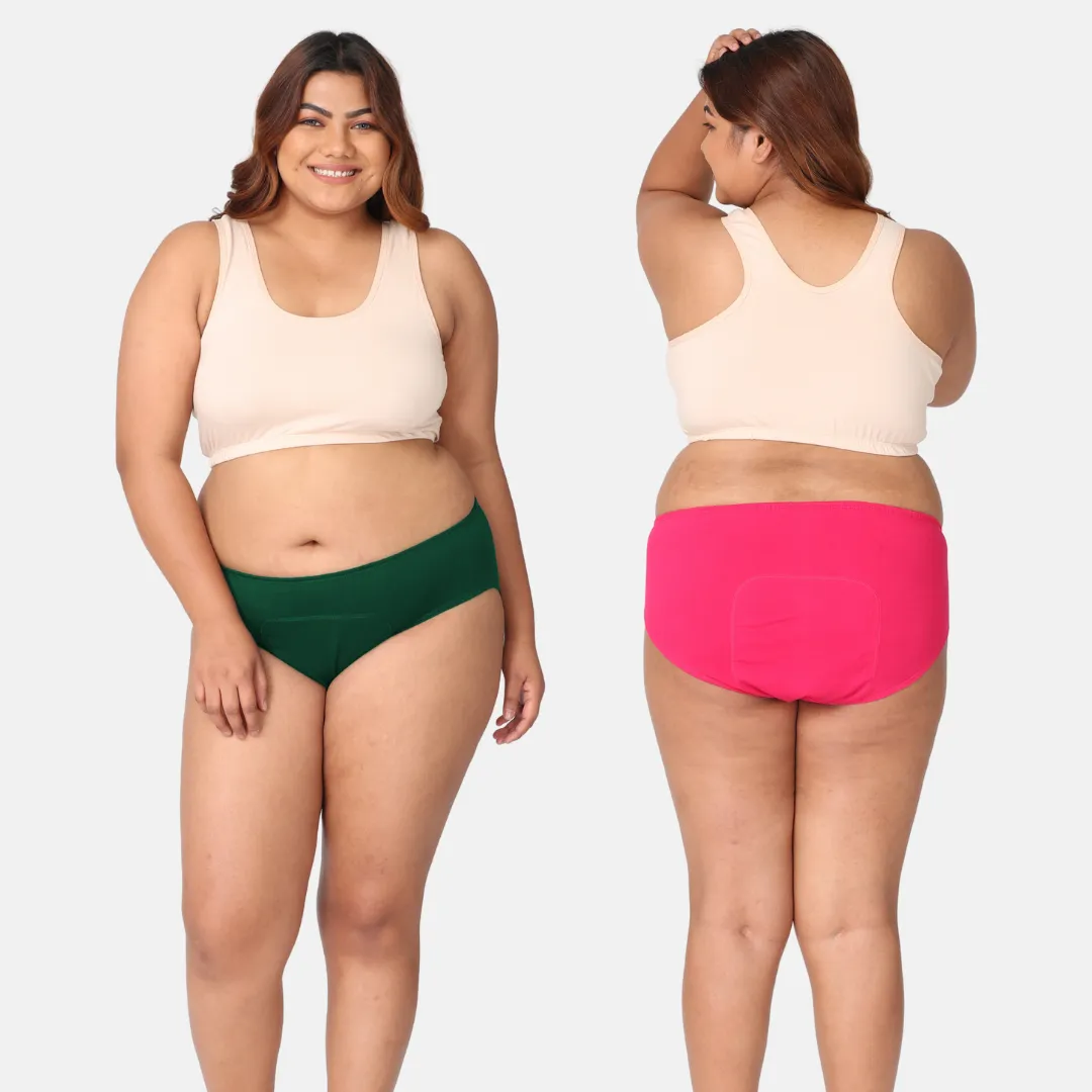 Curvy Women Period Panties For Stain Free Period | Hipster Fit | Leak Proof | Use with Pad For Hygiene | Prevents Front & Back Stains | 2 Pack - Image 21