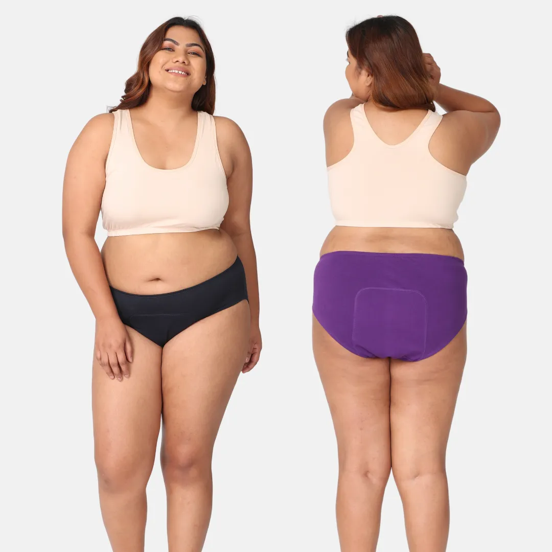 Curvy Women Period Panties For Stain Free Period | Hipster Fit | Leak Proof | Use with Pad For Hygiene | Prevents Front & Back Stains | 2 Pack - Image 22