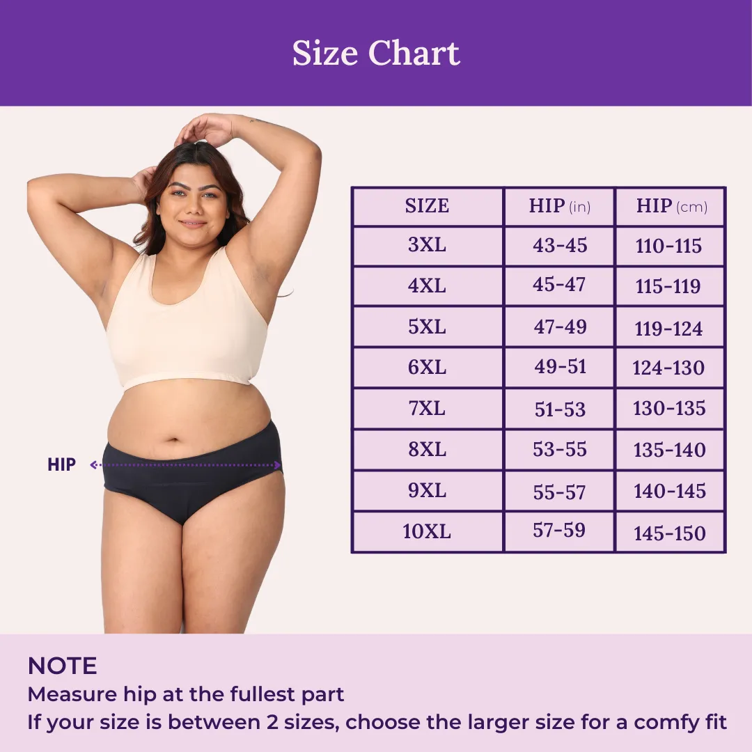 Curvy Women Period Panties For Stain Free Period | Hipster Fit | Leak Proof | Use with Pad For Hygiene | Prevents Front & Back Stains | 2 Pack - Image 3