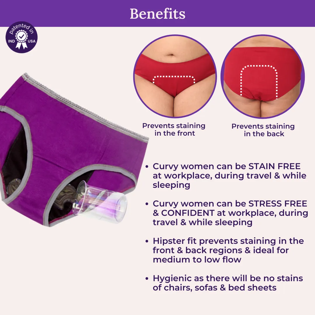 Curvy Women Period Panties For Stain Free Period | Hipster Fit | Leak Proof | Use with Pad For Hygiene | Prevents Front & Back Stains - Image 5