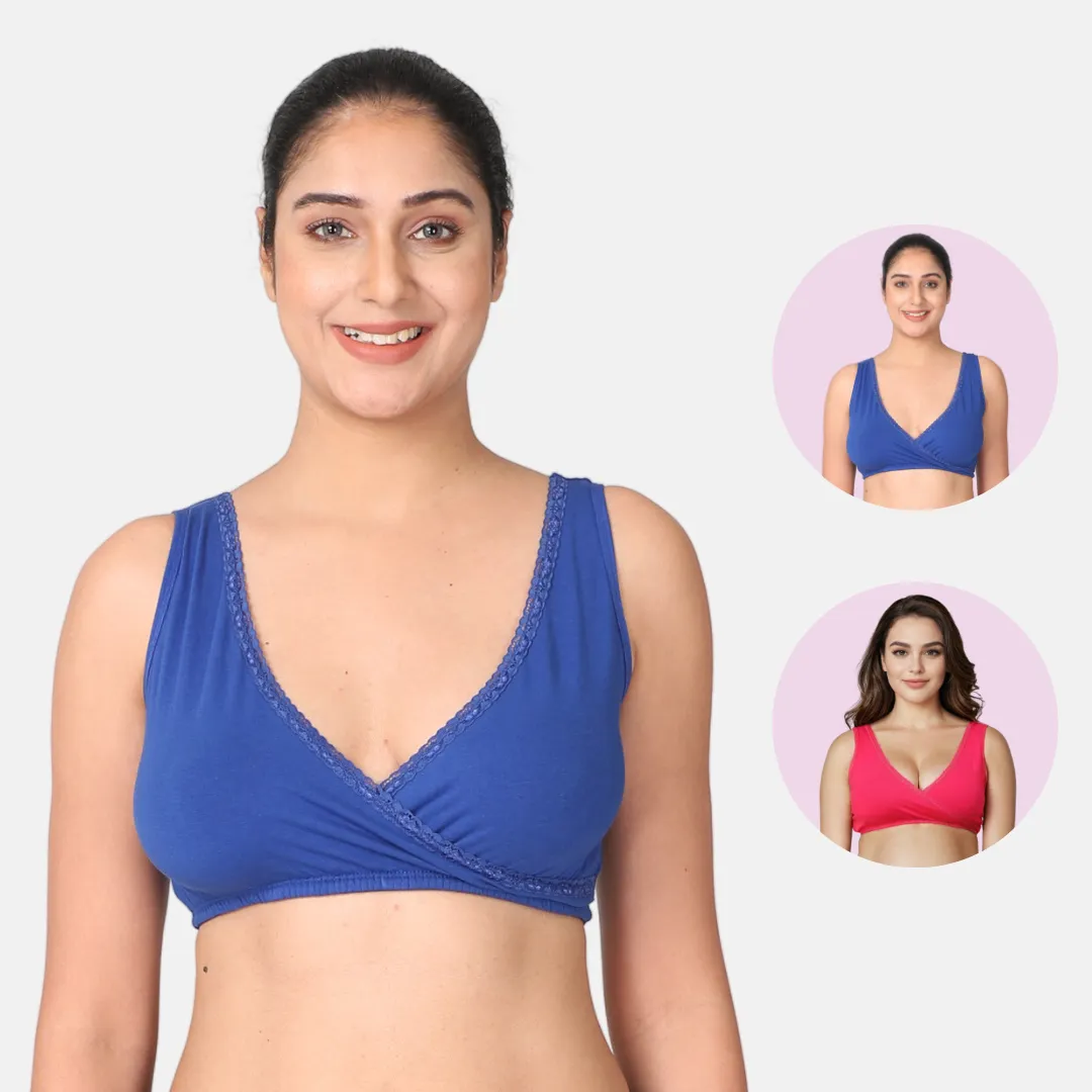 Nursing Bra | U Neck Back | No Hard Clips | 2-Pack