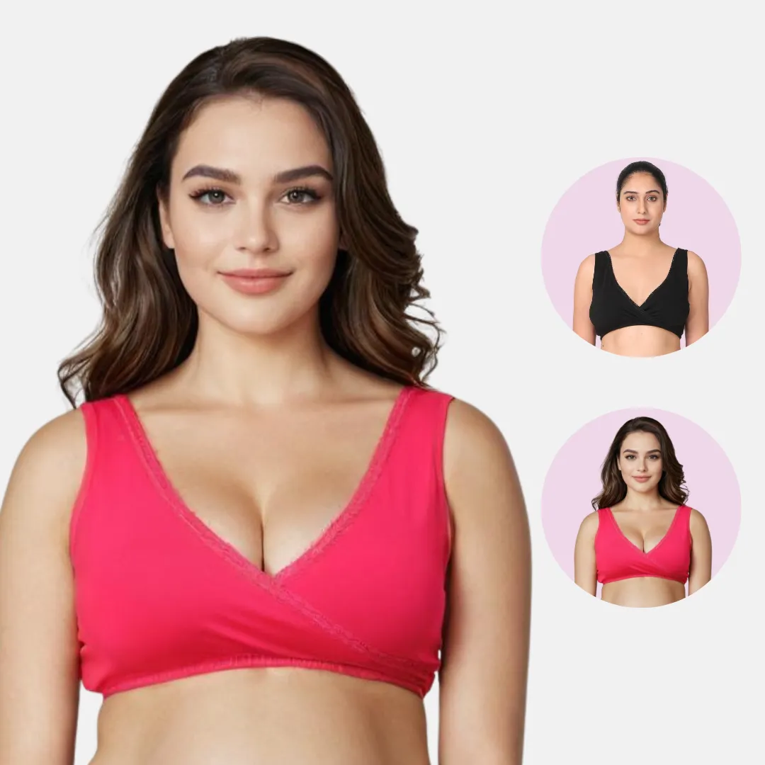 Nursing Bra | U Neck Back | No Hard Clips | 2-Pack - Image 6