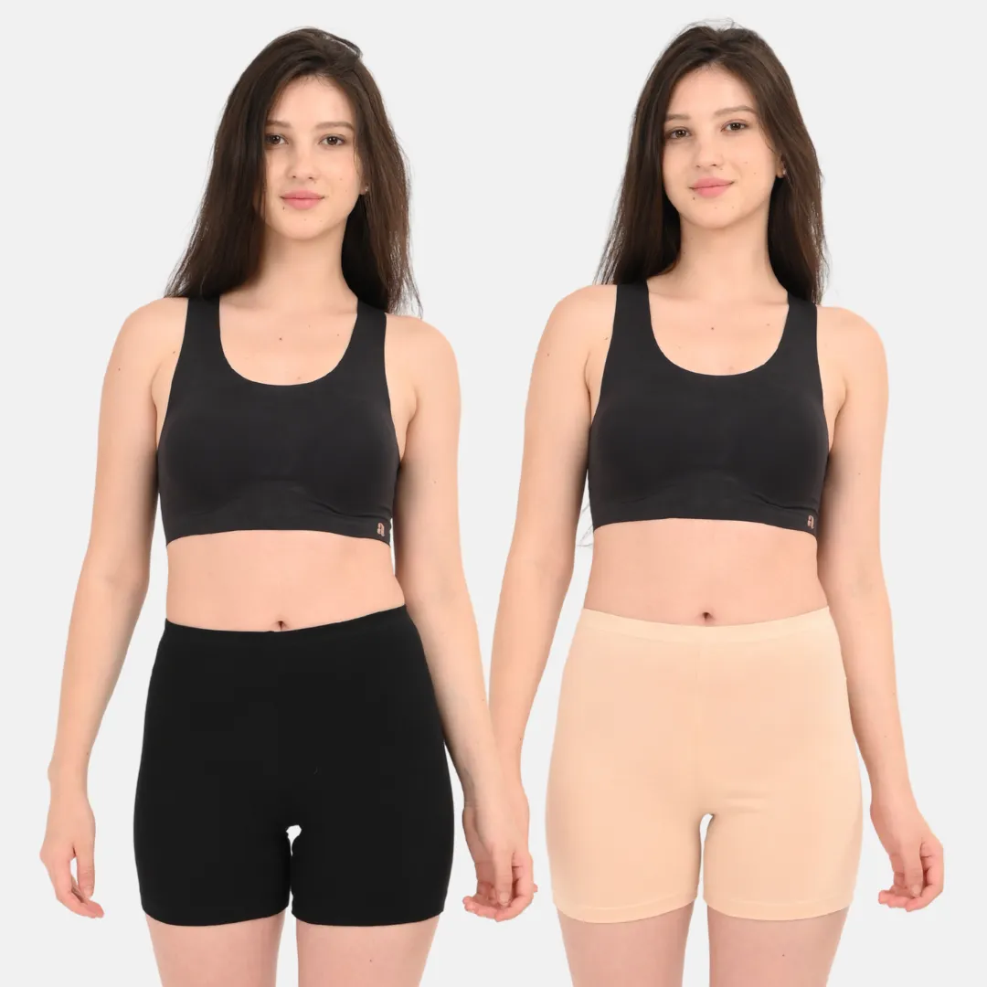 Under Dress Shorts | Full Hip Coverage | Prevents Inner Thigh Chafing | 2 Pack - Image 12