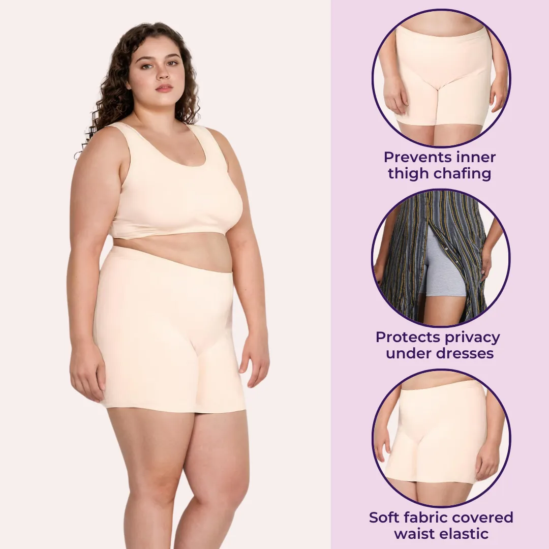 Plus Size Under Dress Shorts | Full Hip Coverage | Prevents Inner Thigh Chafing | Pack Of 2 - Image 2