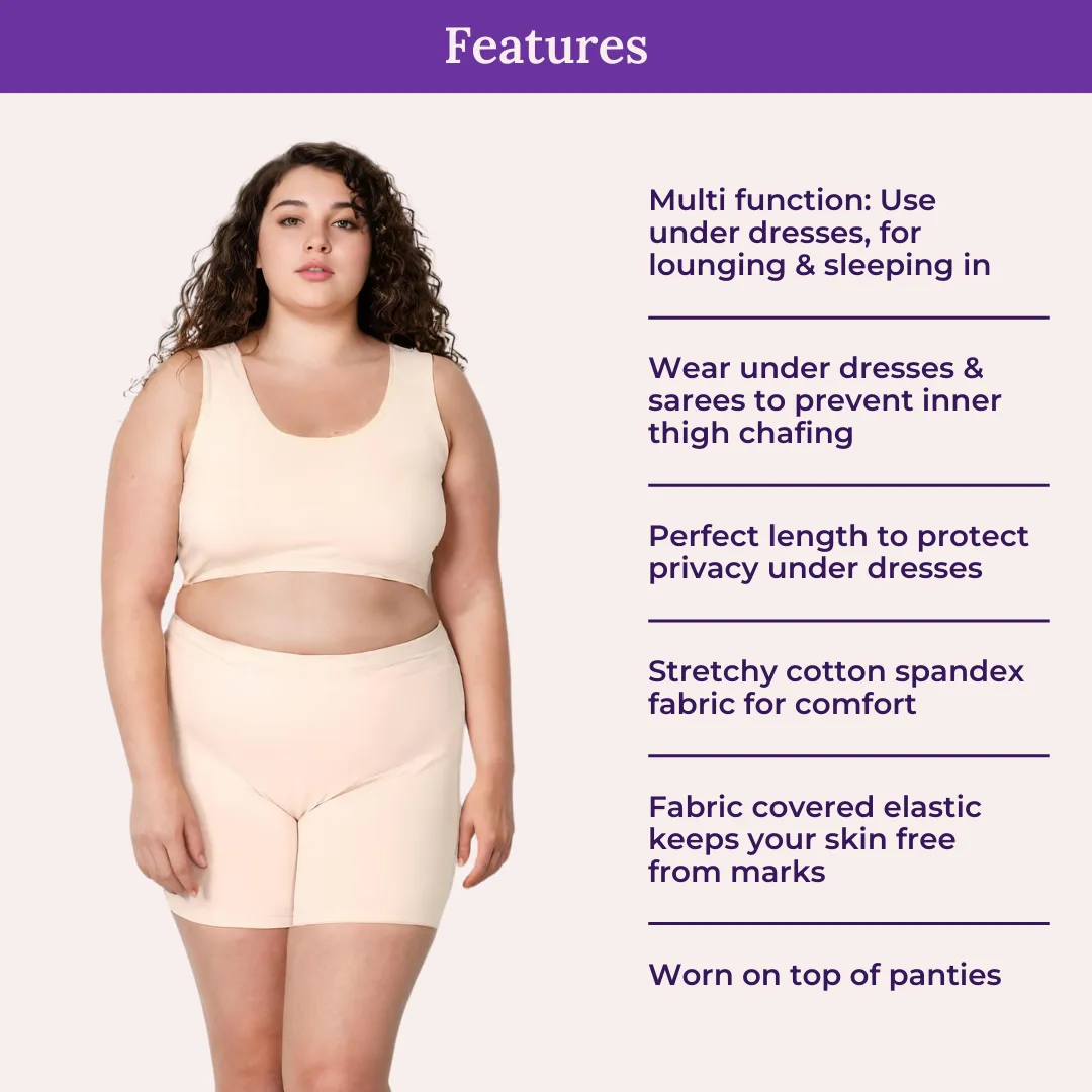 Plus Size Under Dress Shorts | Full Hip Coverage | Prevents Inner Thigh Chafing | Pack Of 2 - Image 4