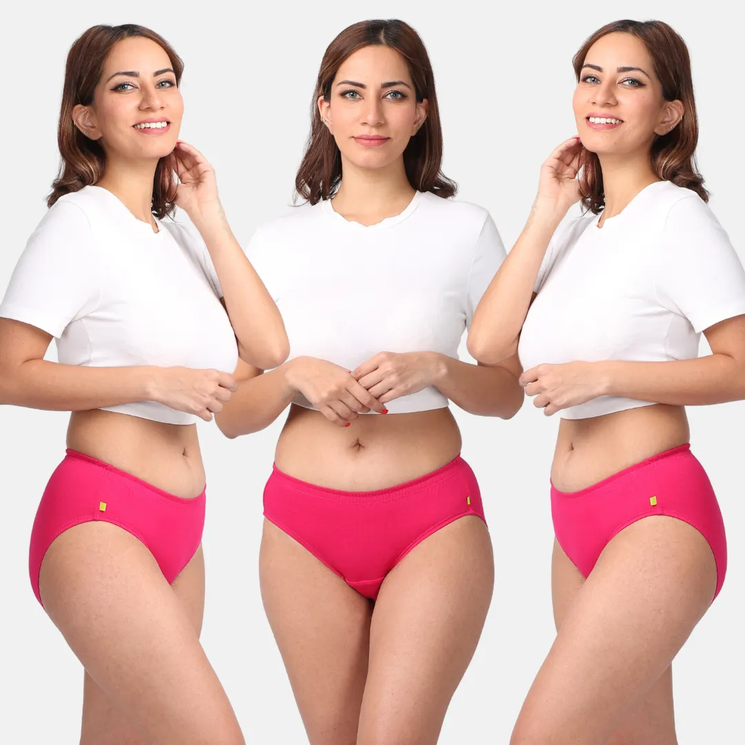 Incontinence Panties | Mid Waist | Leakproof Crotch | Absorbs 25ml Of Leaks | Reusable & Washable | Pack Of 3
