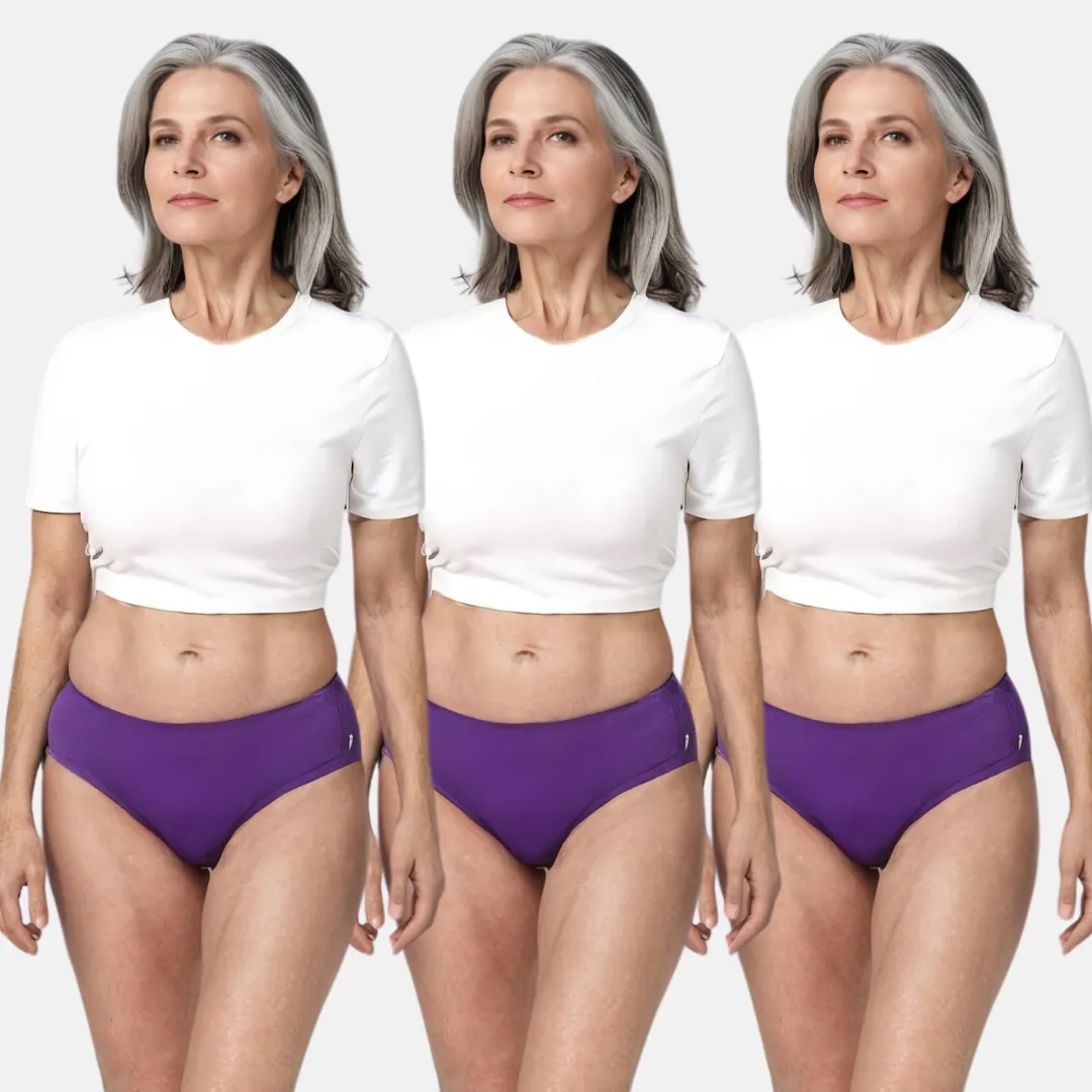 Incontinence Panties | Mid Waist | Leakproof Crotch | Absorbs 25ml Of Leaks | Reusable & Washable | Pack Of 3