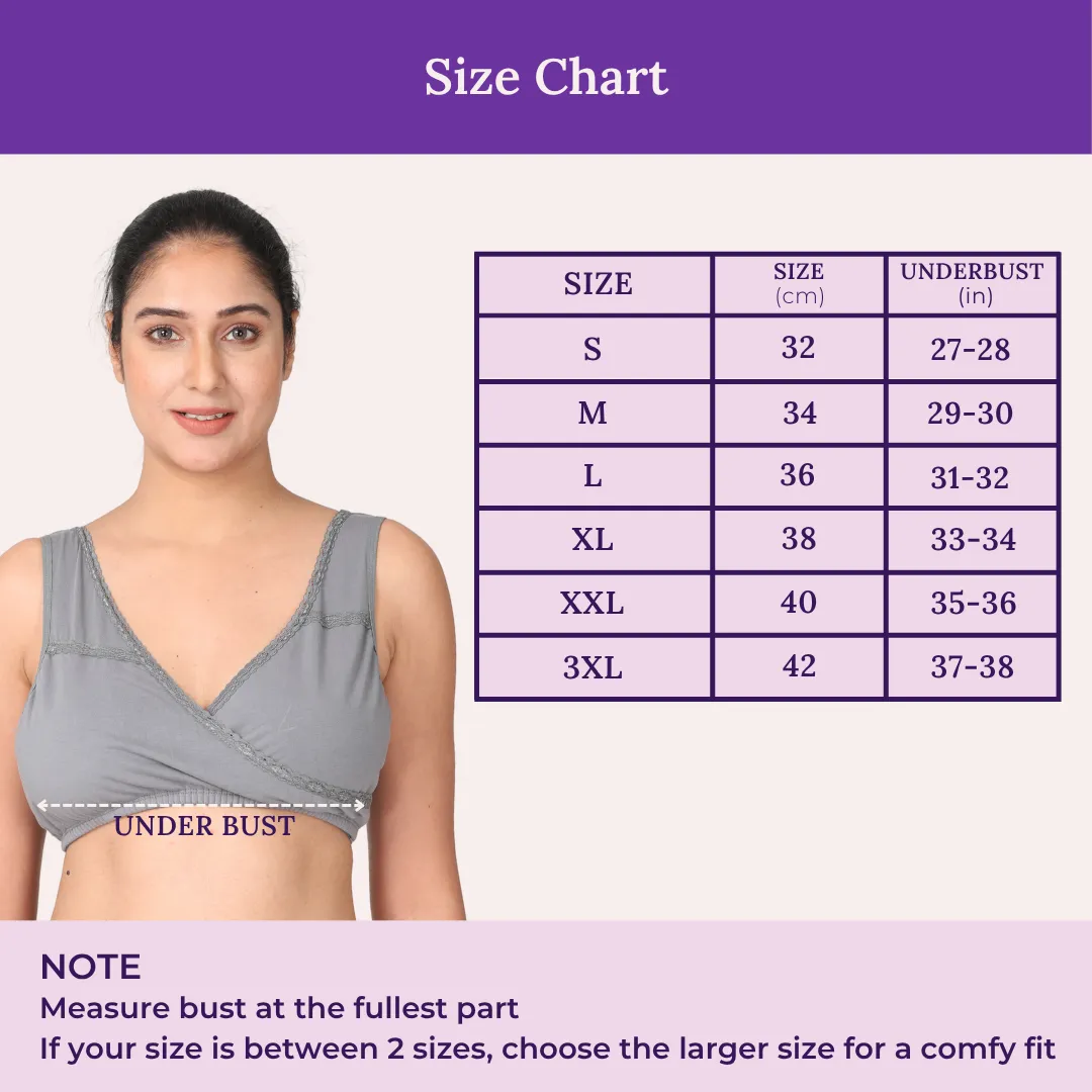 Leakproof Nursing Bra | Baby-Safe Design | Pull-Over Neckline | Non Padded & Non Wired | Ideal For Nights & Lounging | 3-Pack - Image 3