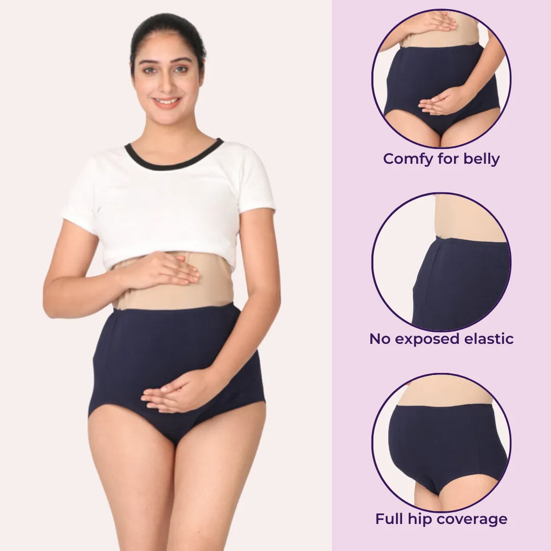 Maternity Belly Panel Panty | High Waist Full Coverage | Full Belly Support | Recommended For 3rd Trimester - Image 2