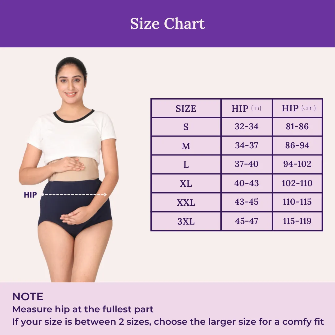 Maternity Belly Panel Panty | High Waist Full Coverage | Full Belly Support | Recommended For 3rd Trimester - Image 3